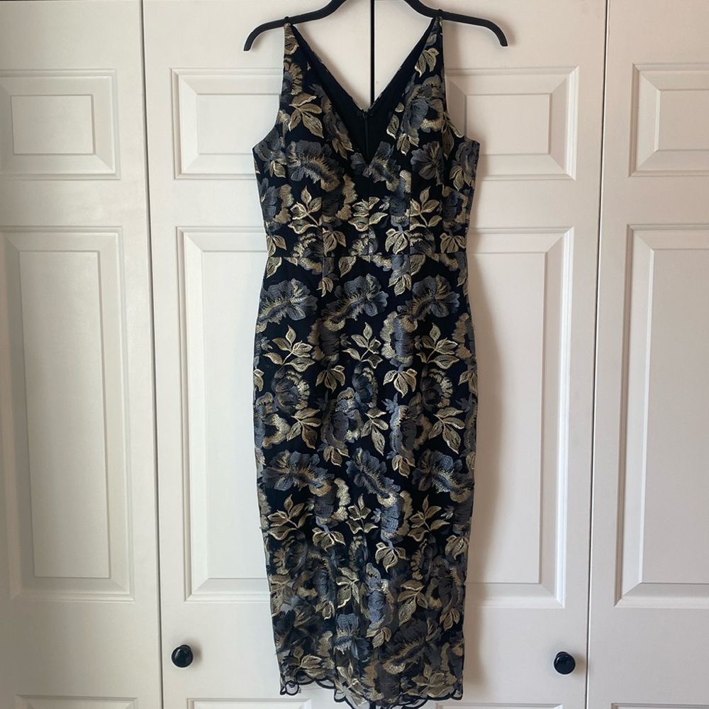 Xscape Floral Black Dress
